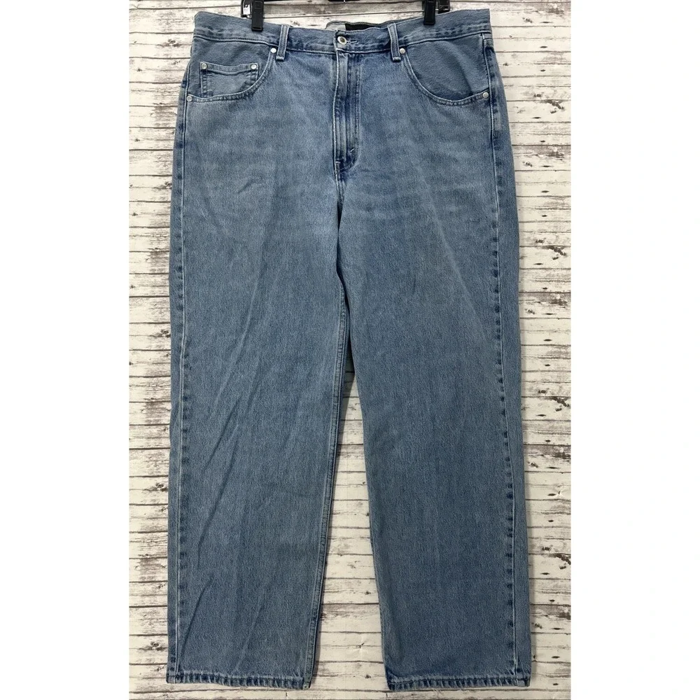 Levis SilverTab Loose Jeans Mens 38x32 Light Blue Denim Baggy Tapered 90's Style